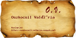 Oszkocsil Valéria névjegykártya